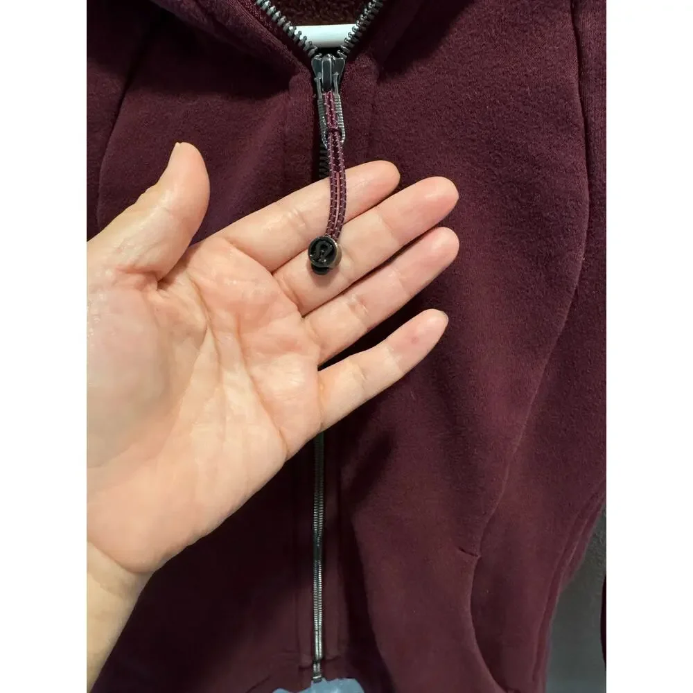 Lululemon Scuba Hoodie Size 4 Burgundy Zip Up‎ Thick Cozy Athleisure Jacket